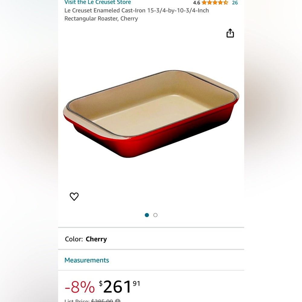 NWT Le Creuset Large Cast Iron Lasagna/Baking Pan